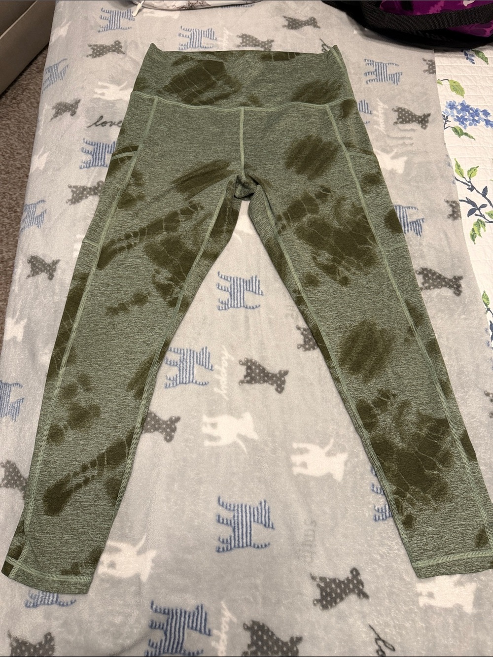 aerie Olive Green Tie-Dye High-Rise Leggings
